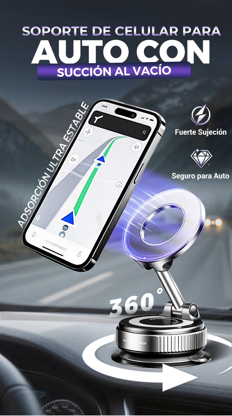 🔥EL MAS VENDIDO | Soporte Magnético 360° para teléfono con Ventosa + Envío Gratis