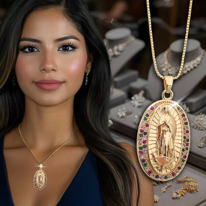 💯 ¡ENVÍO GRATIS! ❕❗ Collar Virgen María Oro 18K