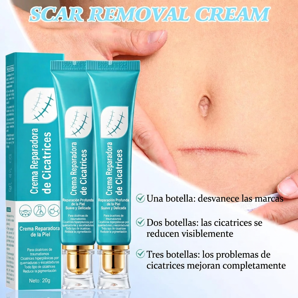 CREMA REPARADORA DE CICATRICES - ANTIGUAS Y RECIENTES, QUEMADURAS Y MÁS