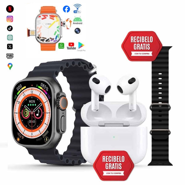 Smartwatch 9 ULTRA + Accesorios + Regalo + Envío Gratis
